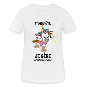 Vintage Unicorn 70's 80's Glides Flowers Daisy - Women's Breathable T-Shirt - white - Front - AI Model Female 172 dark (172cm)
