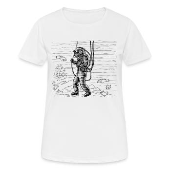 Tiefsee Tauch - Frauen T-Shirt atmungsaktiv - Weiß - Vorne - AI Model Female 172 dark (172cm)