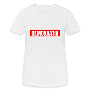 Démocrate Devise Démocratie Loi fondamentale - T-shirt respirant Femme - blanc - Devant - AI Model Female 172 dark (172cm)