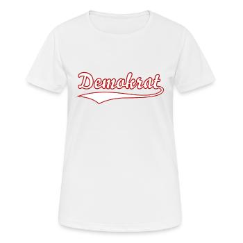 Demokrat Schriftzug für Demo für Demokratie - Frauen T-Shirt atmungsaktiv - Weiß - Vorne - AI Model Female 172 dark (172cm)
