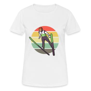 Saut à ski saut à ski saut à ski au coucher du soleil - T-shirt respirant Femme - blanc - Devant - AI Model Female 172 dark (172cm)