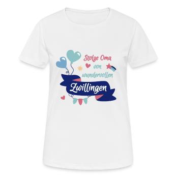 Zwillingsoma Geschenk zur Geburt von Zwillingen - Frauen T-Shirt atmungsaktiv - Weiß - Vorne - AI Model Female 172 dark (172cm)