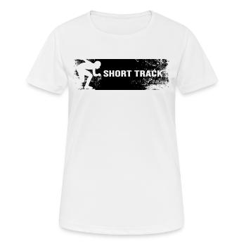 shorttrack eisschnelllauf short track eislauf - Frauen T-Shirt atmungsaktiv - Weiß - Vorne - AI Model Female 172 dark (172cm)