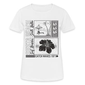 Chemise de plage Siesta, Surf Memories South Malibu - T-shirt respirant Femme - blanc - Devant - AI Model Female 172 dark (172cm)