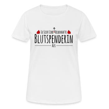 Blutspenderin - Frauen T-Shirt atmungsaktiv - Weiß - Vorne - AI Model Female 172 dark (172cm)