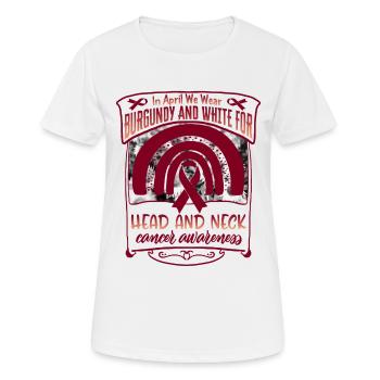 Chemise cancer de la tête et du cou, en avril nous portons - T-shirt respirant Femme - blanc - Devant - AI Model Female 172 dark (172cm)