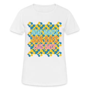Boat Waves Sun Rays Lake Days Shirt, Lake Life - Women's Breathable T-Shirt - white - Front - AI Model Female 172 dark (172cm)