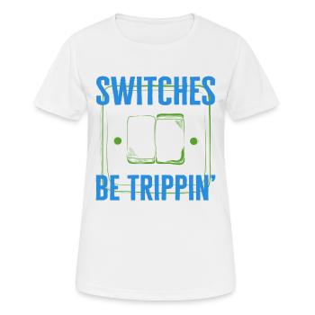 Switches Be Trippin', Electrician Shirt, Funny - Women's Breathable T-Shirt - white - Front - AI Model Female 172 dark (172cm)