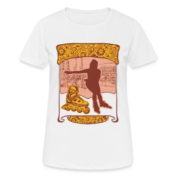 Rollerblades Shirt, Drôle de Rollerblading Girl - T-shirt respirant Femme - blanc - Devant - AI Model Female 172 dark (172cm)