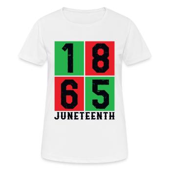 Juneteenth Shirt, 1865 BLM, Afro Femmes, Mélanine, - T-shirt respirant Femme - blanc - Devant - AI Model Female 172 dark (172cm)