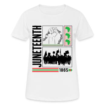 Juneteenth Shirt, 1865 Poing, Afro Femmes, Mélanine, - T-shirt respirant Femme - blanc - Devant - AI Model Female 172 dark (172cm)