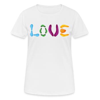 bloc rocher rochers escalade libre amour - T-shirt respirant Femme - blanc - Devant - AI Model Female 172 dark (172cm)
