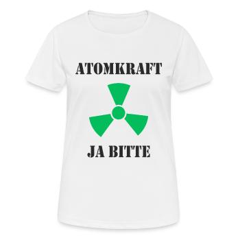 Atomkraft, Ja bitte - Frauen T-Shirt atmungsaktiv - Weiß - Vorne - AI Model Female 172 dark (172cm)