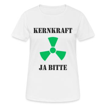 Kernkraft, Ja bitte - Frauen T-Shirt atmungsaktiv - Weiß - Vorne - AI Model Female 172 dark (172cm)