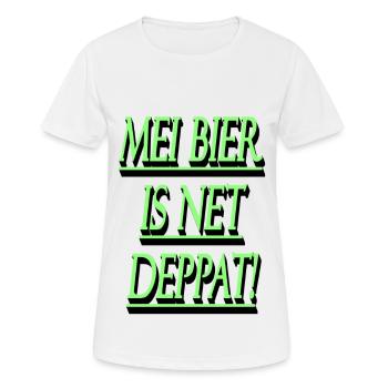 Mei Bier is net deppat ! - T-shirt respirant Femme - blanc - Devant - AI Model Female 172 dark (172cm)