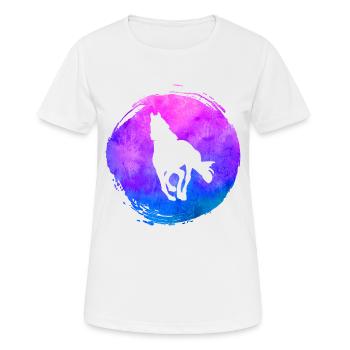 Horses Animal Watercolor Art - Women's Breathable T-Shirt - white - Front - AI Model Female 172 dark (172cm)