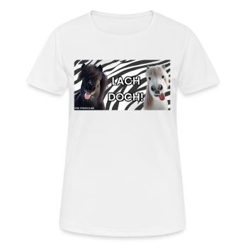 Lachen ist gesund! - Frauen T-Shirt atmungsaktiv - Weiß - Vorne - AI Model Female 172 dark (172cm)