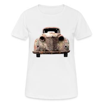 voiture - T-shirt respirant Femme - blanc - Devant - AI Model Female 172 dark (172cm)