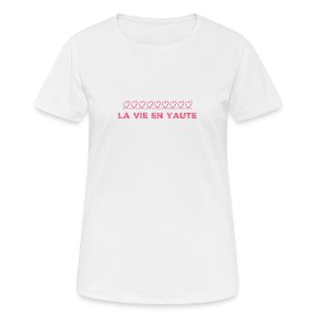 Leben in Yaute - Frauen T-Shirt atmungsaktiv - Weiß - Vorne - AI Model Female 172 dark (172cm)
