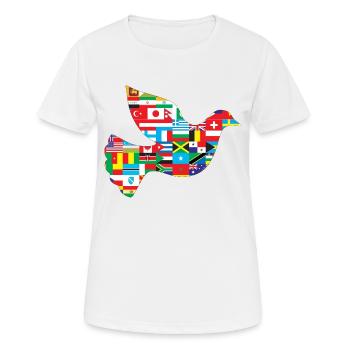 weltfrieden - Frauen T-Shirt atmungsaktiv - Weiß - Vorne - AI Model Female 172 dark (172cm)