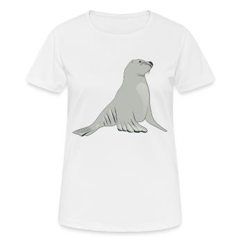 otarie - T-shirt respirant Femme - blanc - Devant - AI Model Female 172 dark (172cm)