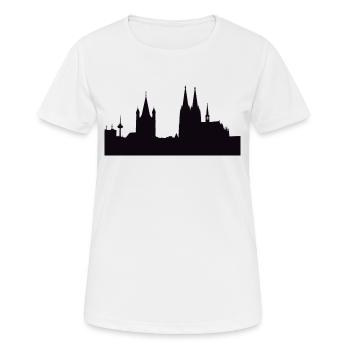 Panorama de Cologne ! Dom Köln Carnaval - T-shirt respirant Femme - blanc - Devant - AI Model Female 172 dark (172cm)