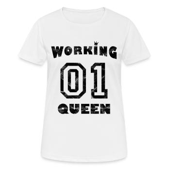 Travailler Bourreau de travail - travail Reine - T-shirt respirant Femme - blanc - Devant - AI Model Female 172 dark (172cm)