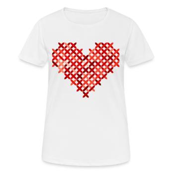 i love you ich liebe dich valentines day heart her - Frauen T-Shirt atmungsaktiv - Weiß - Vorne - AI Model Female 172 dark (172cm)