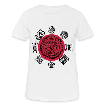 Aztec symbols - Women's Breathable T-Shirt - white - Front - AI Model Female 172 dark (172cm)