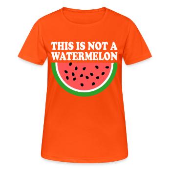 THIS IS NOT A WATERMELON - T-shirt respirant Femme - orange néon - Devant - AI Model Female 172 dark (172cm)