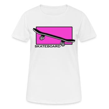 skateboard, skateur, halfpipe, sk8, grind, skate - T-shirt respirant Femme - blanc - Devant - AI Model Female 172 dark (172cm)