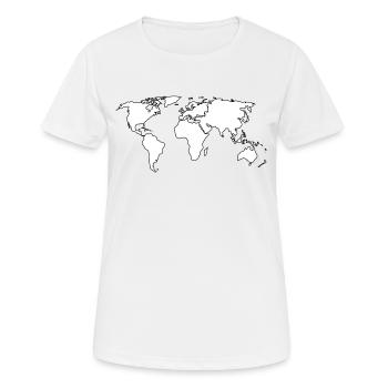monde - T-shirt respirant Femme - blanc - Devant - AI Model Female 172 dark (172cm)