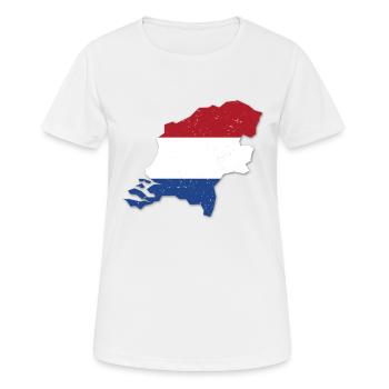 Cadeau de contour de drapeau Pays-Bas Hollande - T-shirt respirant Femme - blanc - Devant - AI Model Female 172 dark (172cm)