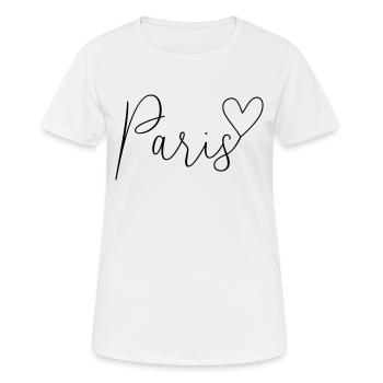 Paris Coeur Inscription - T-shirt respirant Femme - blanc - Devant - AI Model Female 172 dark (172cm)