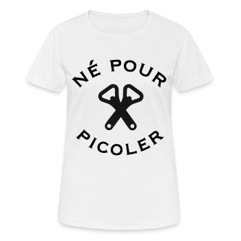 Né pour picoler - T-shirt respirant Femme - blanc - Devant - AI Model Female 172 dark (172cm)