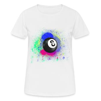 Black 8,Billiard Ball,N8,Billiard Ball,Billiards - Women's Breathable T-Shirt - white - Front - AI Model Female 172 dark (172cm)