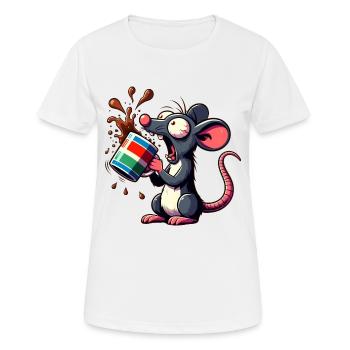 Souris avec un choc caféique au café - T-shirt respirant Femme - blanc - Devant - AI Model Female 172 dark (172cm)