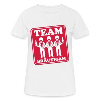 Fête du marié de mariage - T-shirt respirant Femme - blanc - Devant - AI Model Female 172 dark (172cm)
