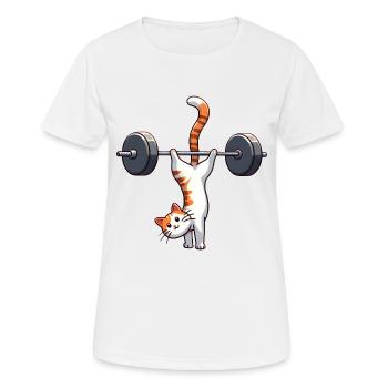 Chat Équilibre sur les mains entraînement Fitness Salto - T-shirt respirant Femme - blanc - Devant - AI Model Female 172 dark (172cm)
