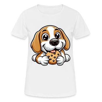 Beagle Hund Cookie Nachtisch Süßigkeiten - Frauen T-Shirt atmungsaktiv - Weiß - Vorne - AI Model Female 172 dark (172cm)