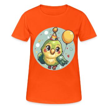 Papagai Geburtstag Baby - Frauen T-Shirt atmungsaktiv - Neonorange - Vorne - AI Model Female 172 dark (172cm)