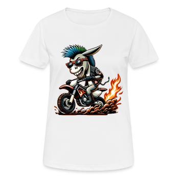 Balade à moto Punk Donkey Adventure - T-shirt respirant Femme - blanc - Devant - AI Model Female 172 dark (172cm)