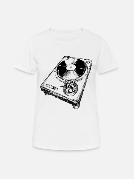 Retro Plattenspieler DJ - Frauen T-Shirt atmungsaktiv - Weiß