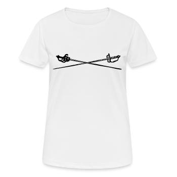 fencing fights floret sword parry samurai12 - Women's Breathable T-Shirt - white - Front - AI Model Female 172 dark (172cm)