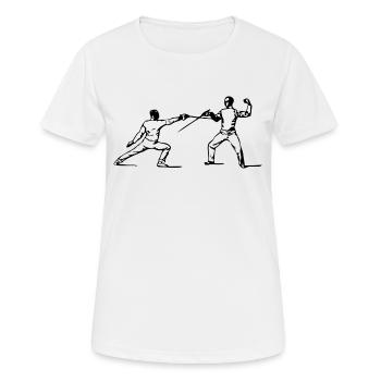 fencing fights floret sword parry samurai16 - Women's Breathable T-Shirt - white - Front - AI Model Female 172 dark (172cm)