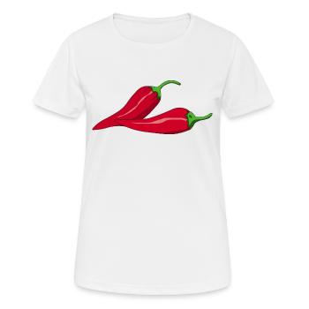 paprika chilli chili pepper citrus veggie vegetable - Women's Breathable T-Shirt - white - Front - AI Model Female 172 dark (172cm)