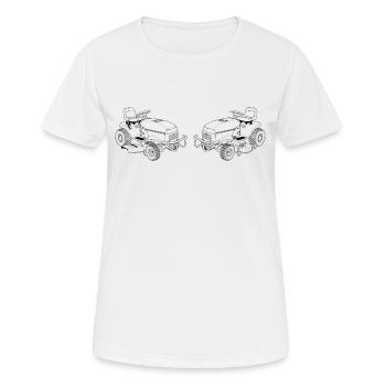 tondeuse à gazon - T-shirt respirant Femme - blanc - Devant - AI Model Female 172 dark (172cm)
