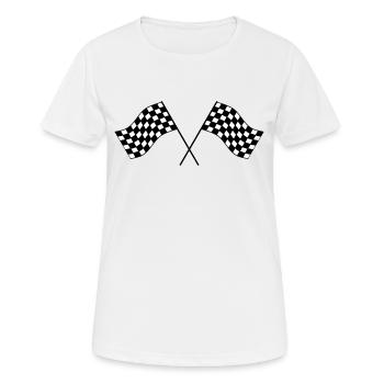 Finish chequered flag Flag Race End end station Idea - Women's Breathable T-Shirt - white - Front - AI Model Female 172 dark (172cm)