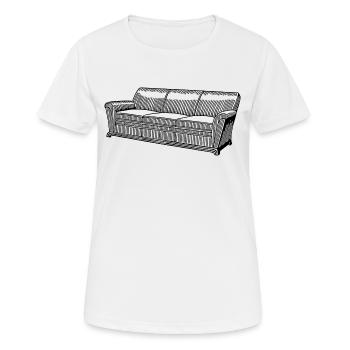 canapé canapé chaise chaise chaise table lamp lampe benc - T-shirt respirant Femme - blanc - Devant - AI Model Female 172 dark (172cm)