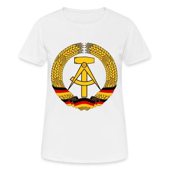 Armoiries de la RDA - T-shirt respirant Femme - blanc - Devant - AI Model Female 172 dark (172cm)